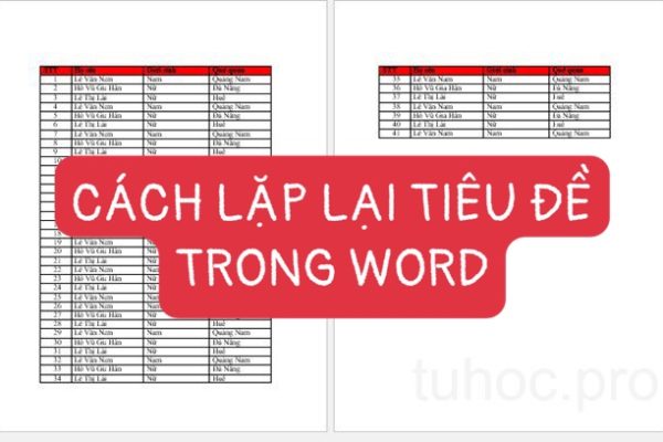 Cách lặp lại tiêu đề trong Word