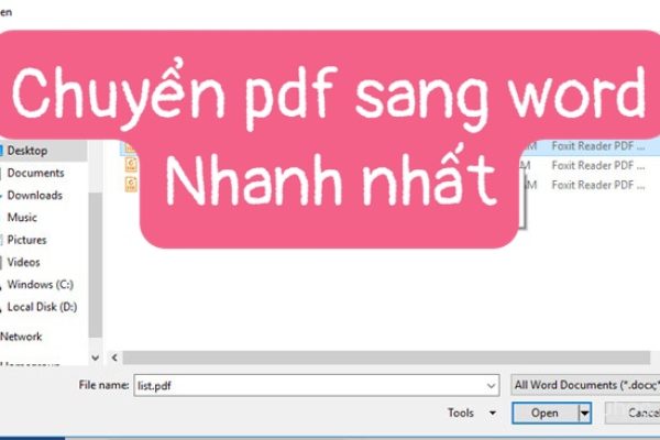CHUYỂN TỪ PDF SANG WORD NHANH NHẤT