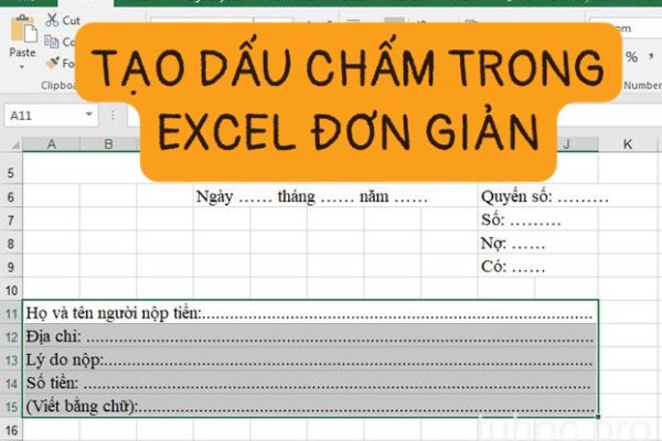 TẠO DẤU CHẤM TỰ ĐỘNG TRONG EXCEL
