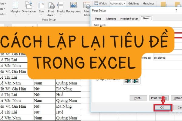 Cách lặp lại tiêu đề trong Excel