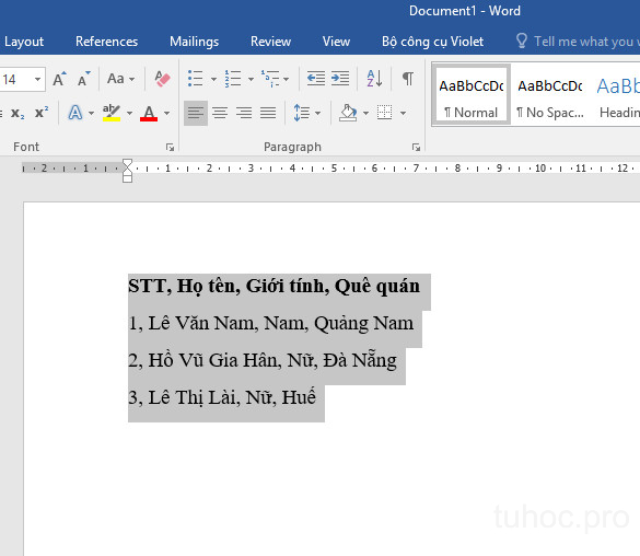 Cách chuyển bảng thành văn bản trong Word đơn giản